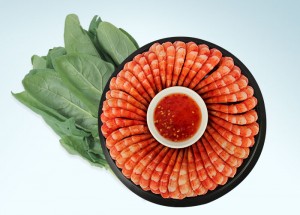 Cooked Peeled and Deveined Tail-on Black Tiger Shrimp Ring